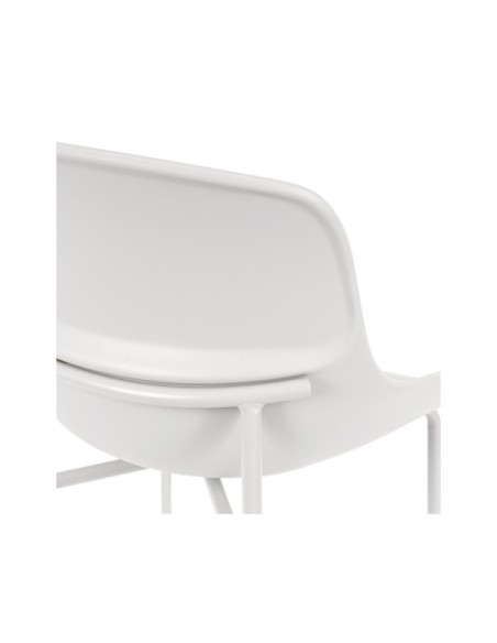 Taburete Alto BOE 66 cm, Metal / Plástico / Blanco
