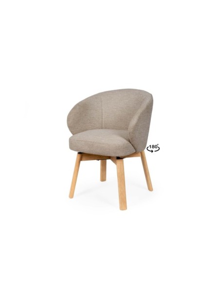 Silla Giratoria NOREL, Textil / Haya / Taupe