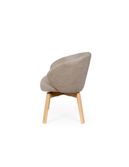 Silla Giratoria NOREL, Textil / Haya / Taupe