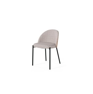Silla CASANOVA, Textil / Chapa de Madera / Metal / Taupe