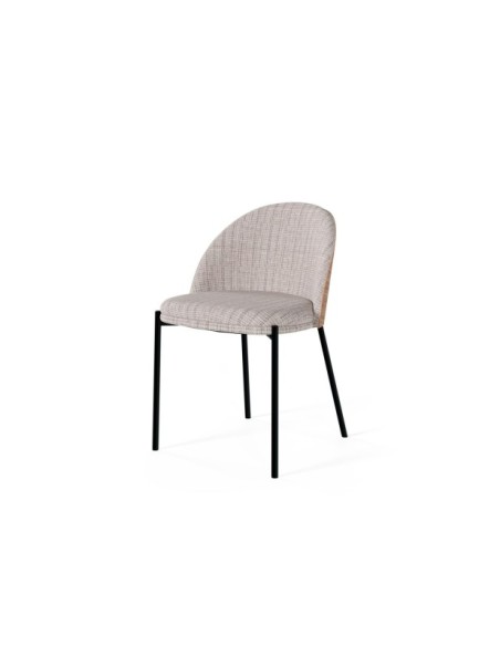 Silla CASANOVA, Textil / Chapa de Madera / Metal / Taupe