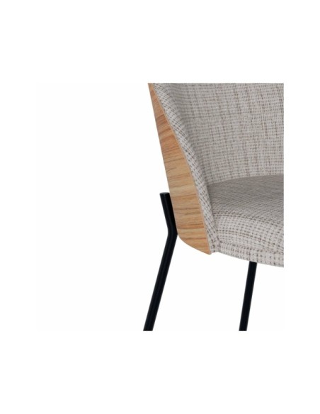 Silla CASANOVA, Textil / Chapa de Madera / Metal / Taupe