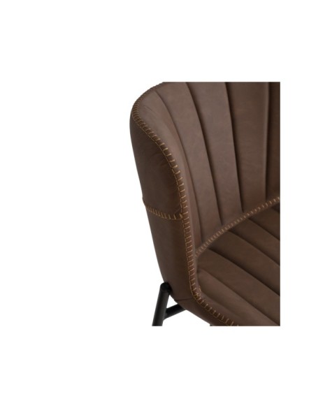 Taburete Alto RALPH 80 cm, Textil / Metal / Marron