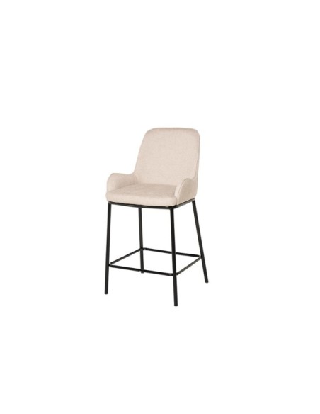 Taburete Alto AVA 66 cm, Textil / Metal / Plástico / Beige