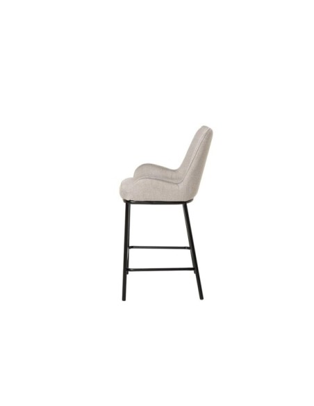 Taburete Alto AVA 66 cm, Textil / Metal / Gris Claro