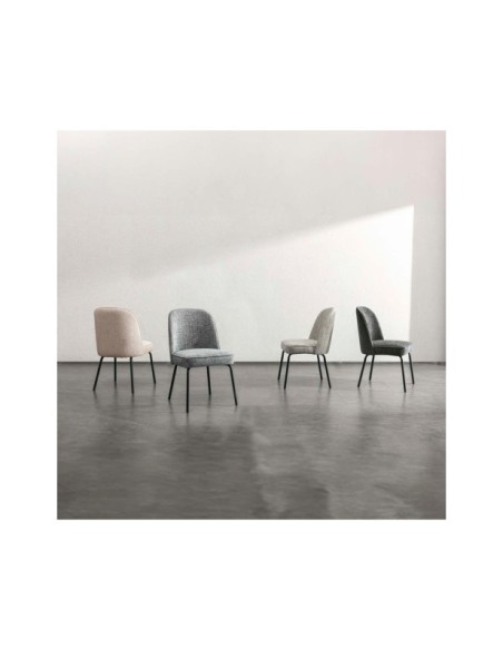 Silla WADE, Textil / Plástico / Metal / Taupe