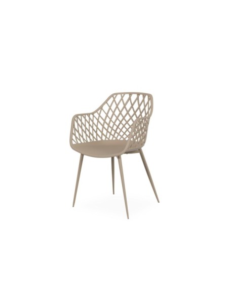 Silla CHARLES, Plástico / Metal / Beige