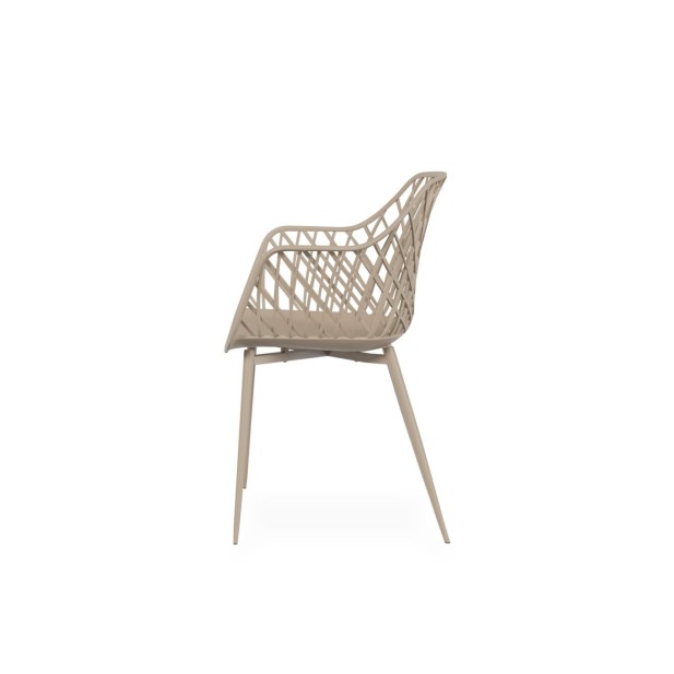 Silla CHARLES, Plástico / Metal / Beige