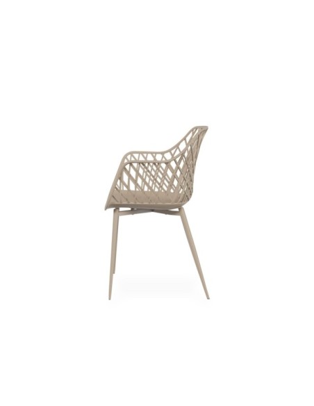 Silla CHARLES, Plástico / Metal / Beige
