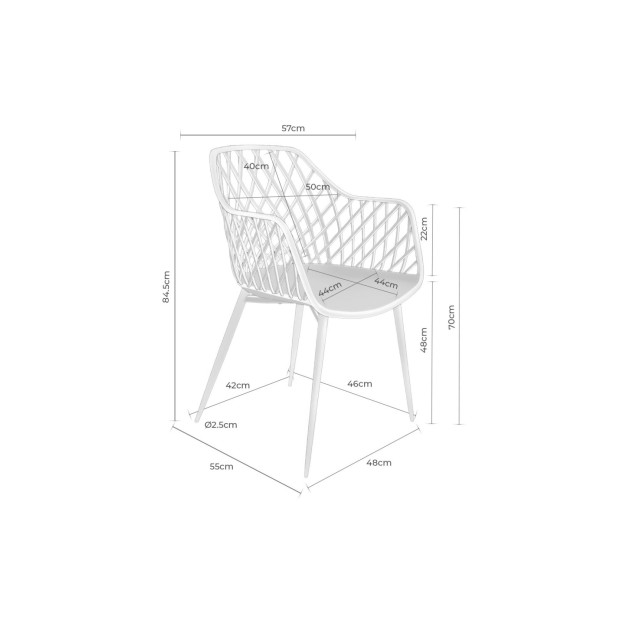 Silla CHARLES, Plástico / Metal / Beige