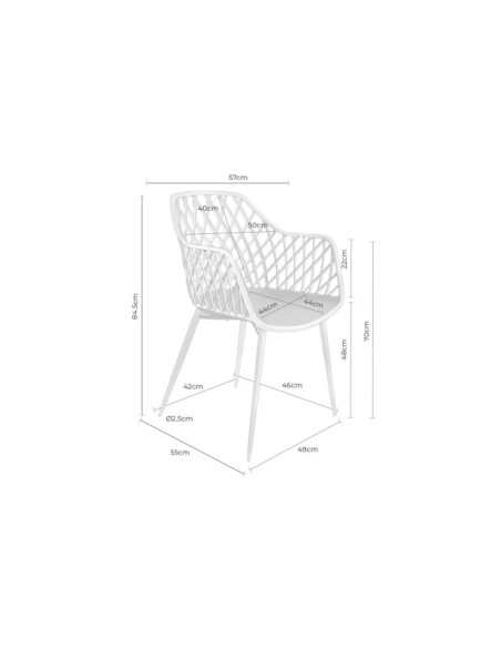 Silla CHARLES, Plástico / Metal / Beige