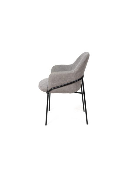 Silla KARMEN, Textil / Plástico / Metal / Gris Claro / Negro