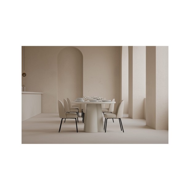 Silla WADE, Textil / Metal / Beige