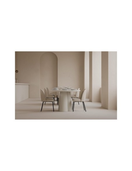 Silla WADE, Textil / Metal / Beige