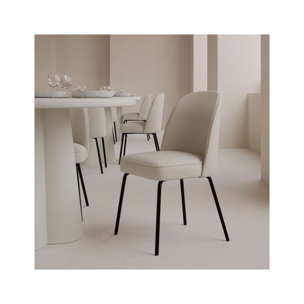 Silla WADE, Textil / Metal / Beige
