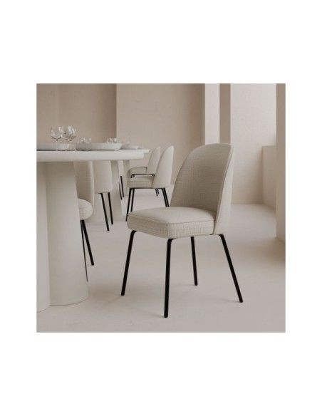 Silla WADE, Textil / Metal / Beige