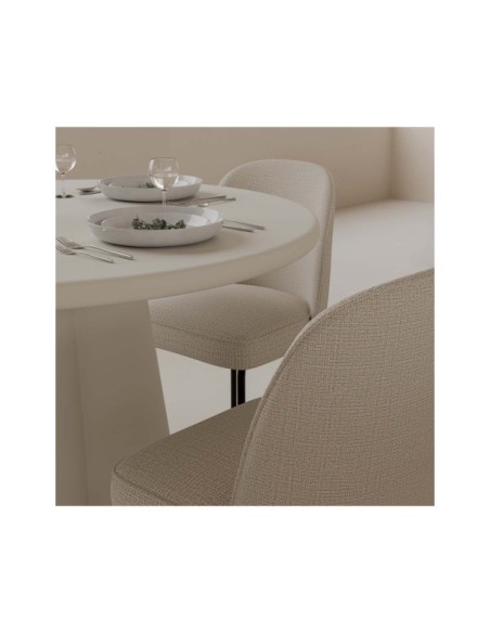 Silla WADE, Textil / Metal / Beige