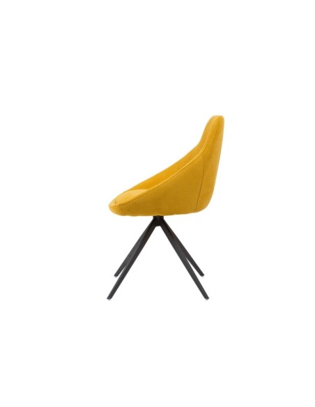 Silla Giratoria LOLA, Textil / Acero / Mostaza