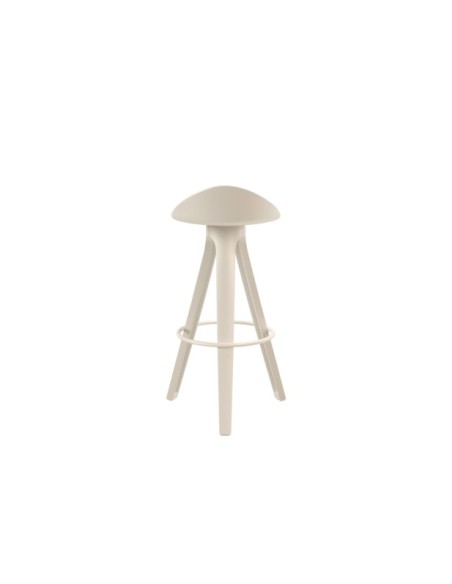 Taburete Alto DENISE 68 cm, Metal / Plástico / Chapa de Madera / Beige