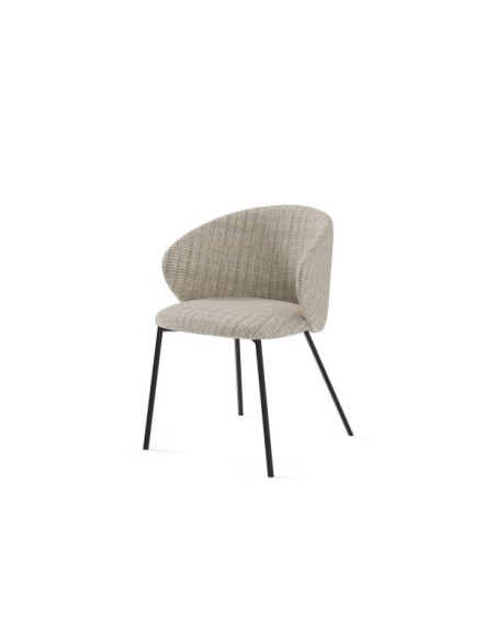 Silla ROSLEV, Textil / Plástico / Metal / Taupe