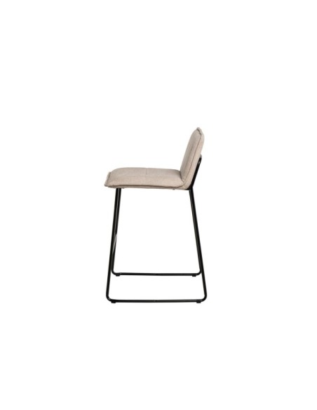 Taburete Alto LARIOS 64 cm, Textil / Metal / Contrachapado / Beige