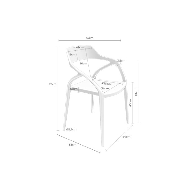 Silla JURGEN, Plástico / Blanco