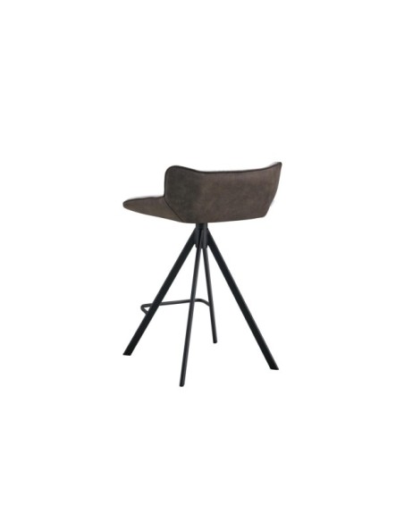 Taburete Alto ELTON 64 cm, Textil / Metal / Gris Claro