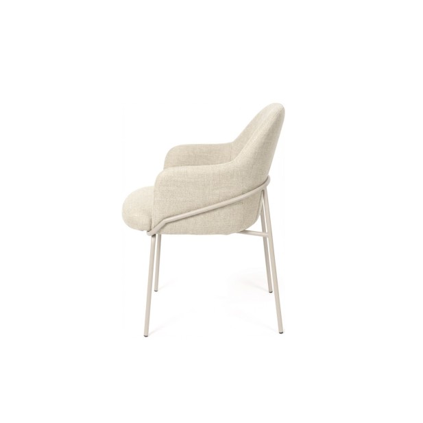 Silla ARIEL, Textil / Metal / Beige /...