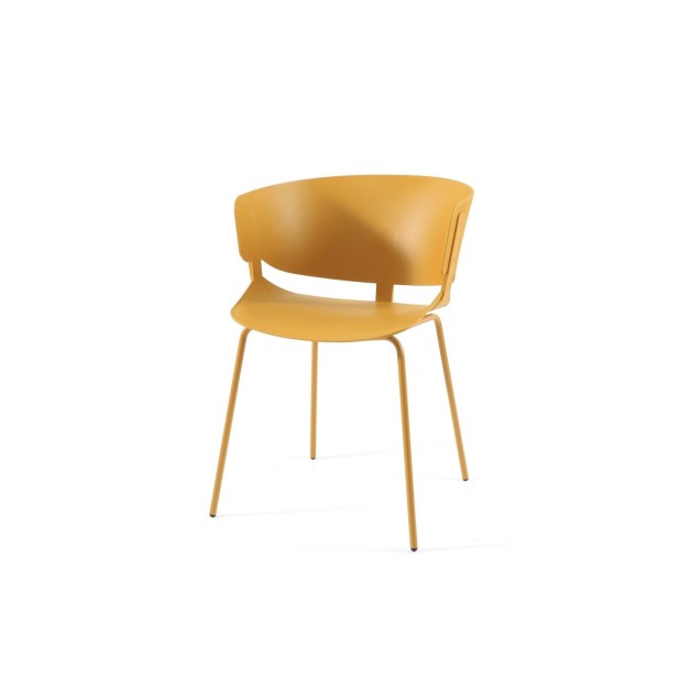Silla JUNO, Plástico / Metal / Mostaza