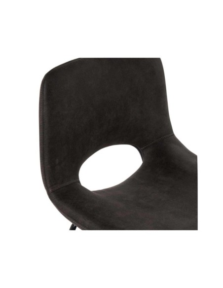 Taburete Alto ALFRED 65 cm, Textil / Metal / Contrachapado / Gris Oscuro