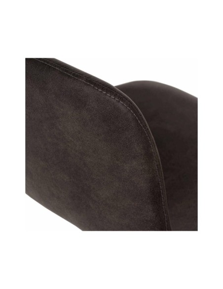 Taburete Alto ALFRED 65 cm, Textil / Metal / Contrachapado / Gris Oscuro