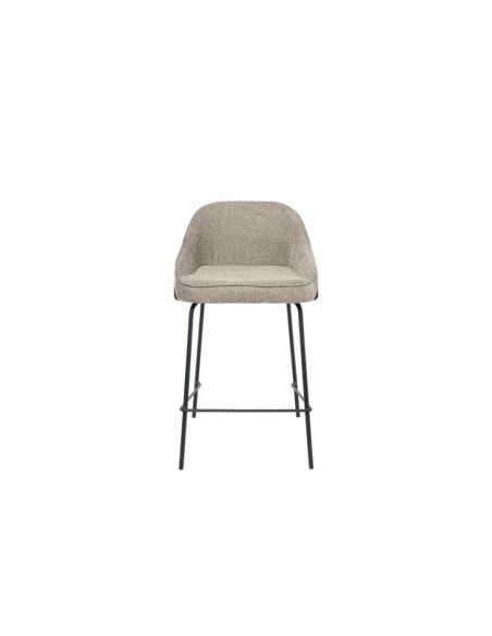 Taburete Alto HELSINGØR 66 cm, Textil / Metal / Contrachapado / Taupe