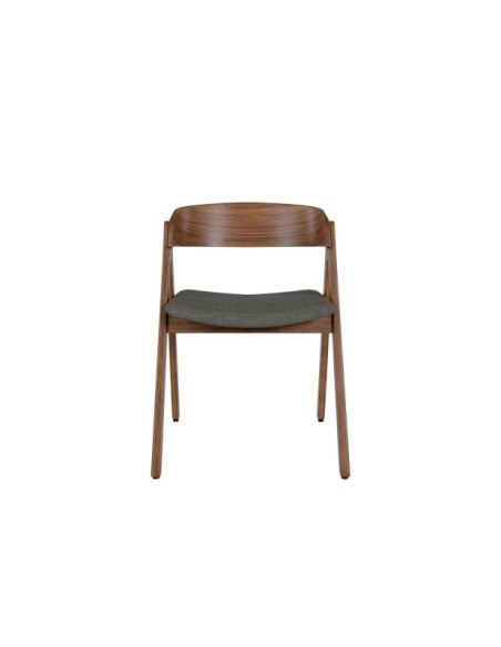 Silla RINA, Textil / Chapa de Nogal / Nogal / Gris Oscuro