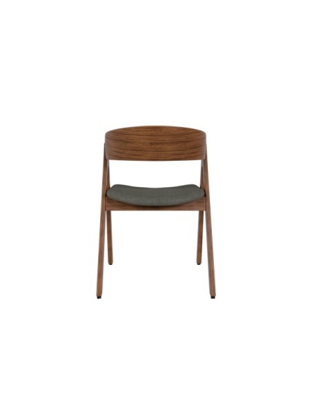 Silla RINA, Textil / Chapa de Nogal / Nogal / Gris Oscuro
