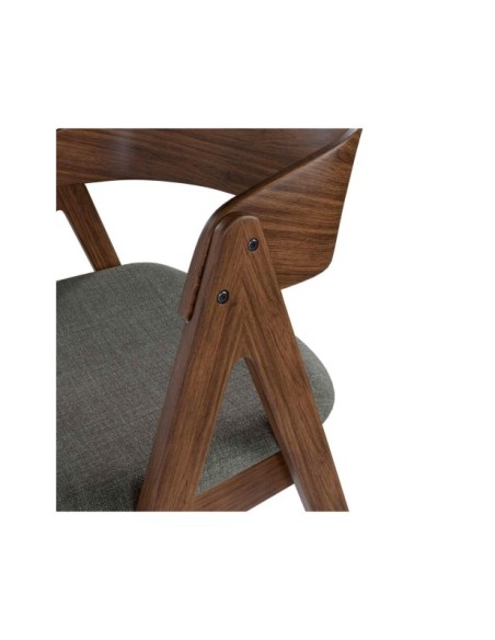 Silla RINA, Textil / Chapa de Nogal / Nogal / Gris Oscuro