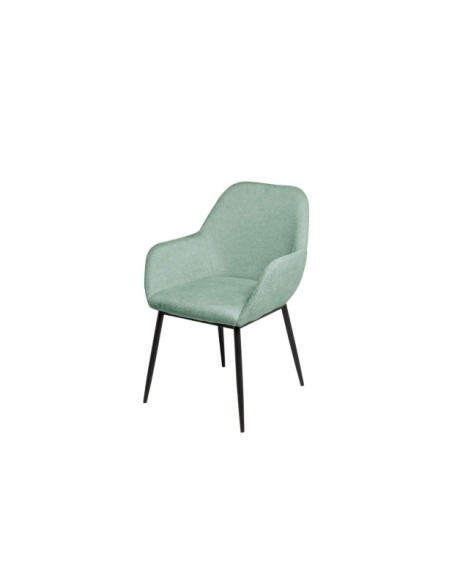 Silla BELLE, Textil / Contrachapado / Metal / Menta / Negro