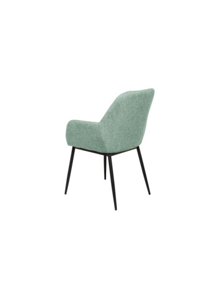 Silla BELLE, Textil / Contrachapado / Metal / Menta / Negro