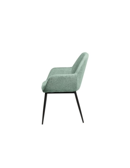 Silla BELLE, Textil / Contrachapado / Metal / Menta / Negro