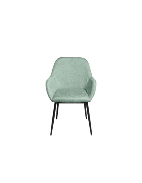 Silla BELLE, Textil / Contrachapado / Metal / Menta / Negro