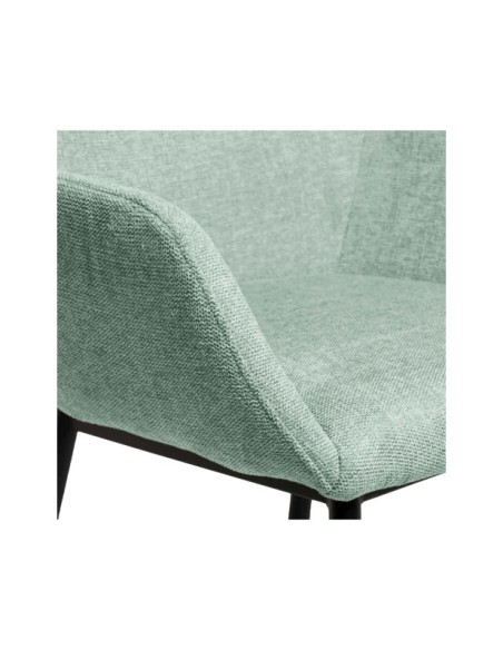 Silla BELLE, Textil / Contrachapado / Metal / Menta / Negro