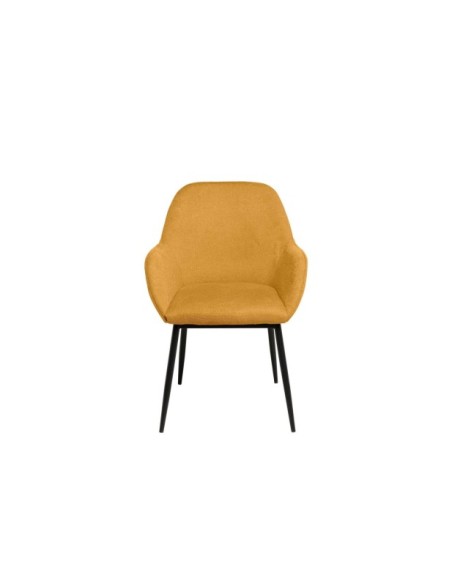 Silla BELLE, Textil / Contrachapado / Metal / Mostaza / Negro