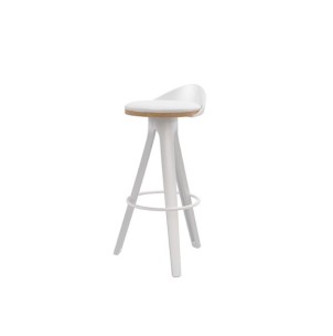 Taburete Alto DENISE 68 cm, Metal / Plástico / Blanco