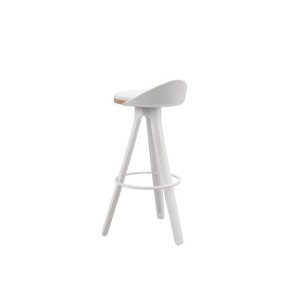 Taburete Alto DENISE 68 cm, Metal / Plástico / Blanco 2