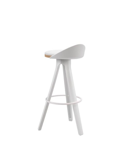 Taburete Alto DENISE 68 cm, Metal / Plástico / Blanco