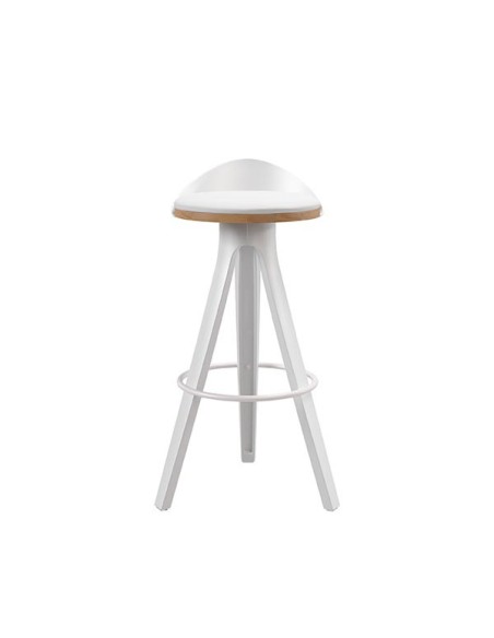 Taburete Alto DENISE 68 cm, Metal / Plástico / Blanco