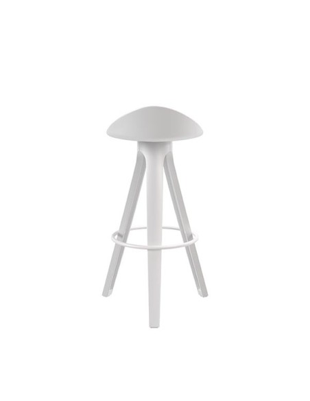 Taburete Alto DENISE 68 cm, Metal / Plástico / Blanco