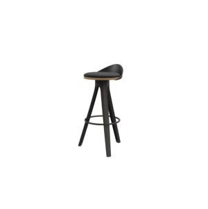 Taburete Alto DENISE 68 cm, Metal / Plástico / Negro