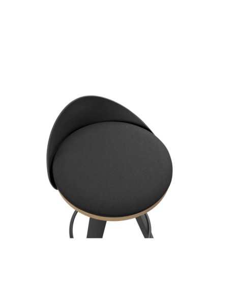 Taburete Alto DENISE 68 cm, Metal / Plástico / Negro