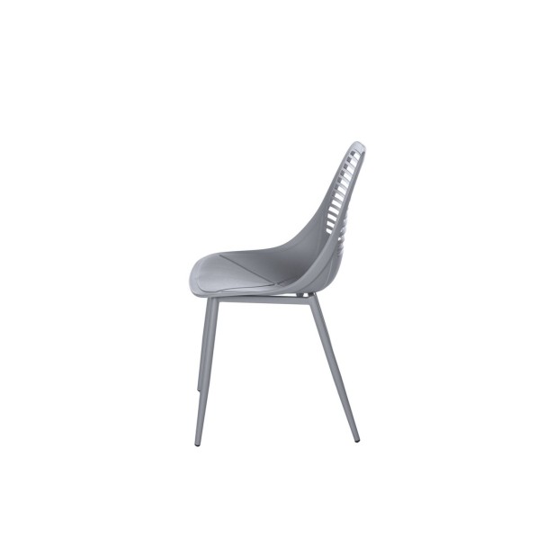 Silla LYNGS, Plástico / Metal / Gris