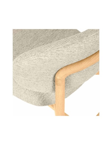 Taburete Alto DREA 66 cm, Textil / Madera / Beige